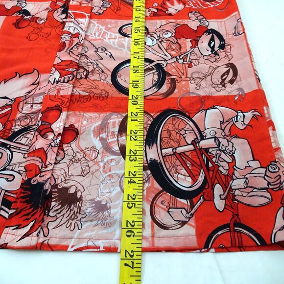 Vintage Flamehead JNCO Button Shirt Medium Red 90s Skater BMX Bike Cartoon Skate - Picture 11 of 16